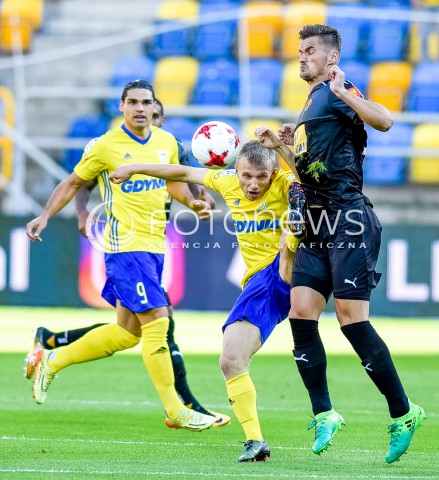  07.08.2017 GDYNIA <br />PILKA NOZNA - EKSTRAKLASA SEZON 2017/2018<br />MECZ ARKA GDYNIA - KORONA KIELCE<br />N/Z RUBEN JURADO ADNAN KOVACEVIC PATRYK KUN<br /> 