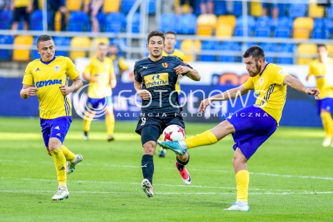  07.08.2017 GDYNIA <br />PILKA NOZNA - EKSTRAKLASA SEZON 2017/2018<br />MECZ ARKA GDYNIA - KORONA KIELCE<br />N/Z MICHAL NALEPA MATEUSZ MOZDZEN GRZEGORZ PIESIO<br /> 