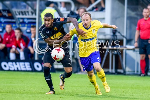  07.08.2017 GDYNIA <br />PILKA NOZNA - EKSTRAKLASA SEZON 2017/2018<br />MECZ ARKA GDYNIA - KORONA KIELCE<br />N/Z RAFAL SIEMASZKO SHAWN BARRY<br /> 