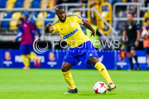  10.08.2017 GDYNIA <br />PILKA NOZNA - 1/16 PUCHARU POLSKI<br />MECZ ARKA GDYNIA - SLASK WROCLAW<br />N/Z YANNICK SAMBEA<br /> 