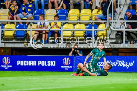  10.08.2017 GDYNIA <br />PILKA NOZNA - 1/16 PUCHARU POLSKI<br />MECZ ARKA GDYNIA - SLASK WROCLAW<br />N/Z ARKADIUSZ PIECH JAKUB KOSECKI GOL RADOSC BRAMKA<br /> 