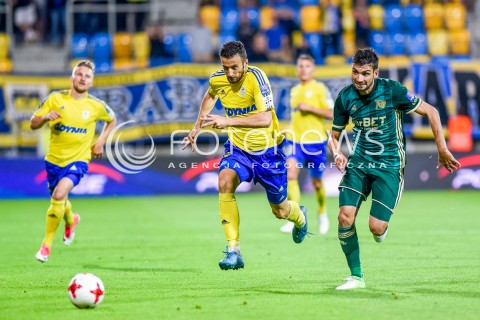  10.08.2017 GDYNIA <br />PILKA NOZNA - 1/16 PUCHARU POLSKI<br />MECZ ARKA GDYNIA - SLASK WROCLAW<br />N/Z AUGUSTO PEREIRA FILIP JAZVIC<br /> 