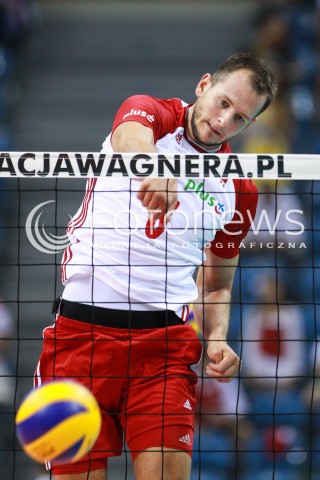  11.08.2017 KRAKOW (TAURON ARENA) <br />XV MEMORIAL HUBERTA JERZEGO WAGNERA <br />MECZ POLSKA - FRANCJA ( MATCH POLAND - FRANCE ) <br />N/Z BARTOSZ KUREK SYLWETKA ATAK <br /> 