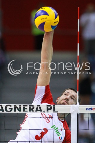  11.08.2017 KRAKOW (TAURON ARENA) <br />XV MEMORIAL HUBERTA JERZEGO WAGNERA <br />MECZ POLSKA - FRANCJA ( MATCH POLAND - FRANCE ) <br />N/Z DAWID KONARSKI SYLWETKA ATAK <br /> 