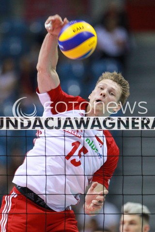  11.08.2017 KRAKOW (TAURON ARENA) <br />XV MEMORIAL HUBERTA JERZEGO WAGNERA <br />MECZ POLSKA - FRANCJA ( MATCH POLAND - FRANCE ) <br />N/Z JAKUB KOCHANOWSKI SYLWETKA ATAK <br /> 