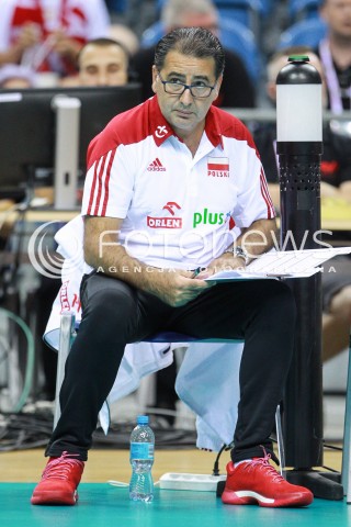  11.08.2017 KRAKOW (TAURON ARENA) <br />XV MEMORIAL HUBERTA JERZEGO WAGNERA <br />MECZ POLSKA - FRANCJA ( MATCH POLAND - FRANCE ) <br />N/Z FERDINANDO DE GIORGI - I TRENER ( HEAD COACH ) SYLWETKA <br /> 