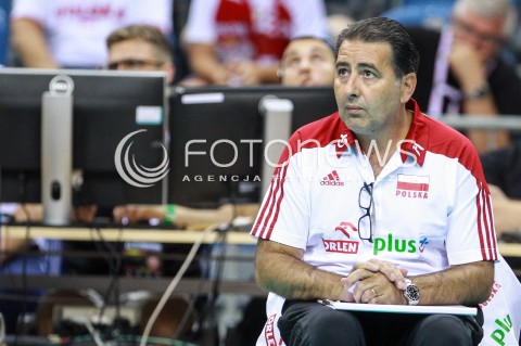  11.08.2017 KRAKOW (TAURON ARENA) <br />XV MEMORIAL HUBERTA JERZEGO WAGNERA <br />MECZ POLSKA - FRANCJA ( MATCH POLAND - FRANCE ) <br />N/Z FERDINANDO DE GIORGI - I TRENER ( HEAD COACH ) SYLWETKA <br /> 