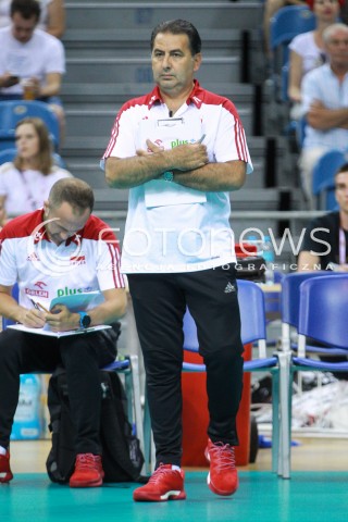  11.08.2017 KRAKOW (TAURON ARENA) <br />XV MEMORIAL HUBERTA JERZEGO WAGNERA <br />MECZ POLSKA - FRANCJA ( MATCH POLAND - FRANCE ) <br />N/Z FERDINANDO DE GIORGI - I TRENER ( HEAD COACH ) SYLWETKA <br /> 