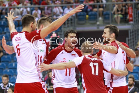  11.08.2017 KRAKOW (TAURON ARENA) <br />XV MEMORIAL HUBERTA JERZEGO WAGNERA <br />MECZ POLSKA - FRANCJA ( MATCH POLAND - FRANCE ) <br />N/Z FABIAN DRZYZGA MICHAL KUBIAK RADOSC EMOCJE <br /> 