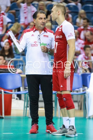  11.08.2017 KRAKOW (TAURON ARENA) <br />XV MEMORIAL HUBERTA JERZEGO WAGNERA <br />MECZ POLSKA - FRANCJA ( MATCH POLAND - FRANCE ) <br />N/Z FERDINANDO DE GIORGI - I TRENER ( HEAD COACH ) PAWEL ZATORSKI <br /> 