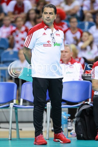  11.08.2017 KRAKOW (TAURON ARENA) <br />XV MEMORIAL HUBERTA JERZEGO WAGNERA <br />MECZ POLSKA - FRANCJA ( MATCH POLAND - FRANCE ) <br />N/Z FERDINANDO DE GIORGI - I TRENER ( HEAD COACH ) SYLWETKA <br /> 