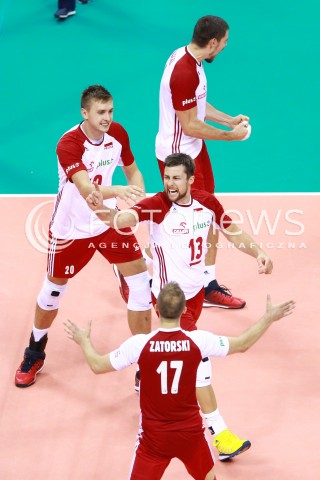  11.08.2017 KRAKOW (TAURON ARENA) <br />XV MEMORIAL HUBERTA JERZEGO WAGNERA <br />MECZ POLSKA - FRANCJA ( MATCH POLAND - FRANCE ) <br />N/Z MICHAL KUBIAK MATEUSZ BIENIEK RADOSC EMOCJE <br /> 