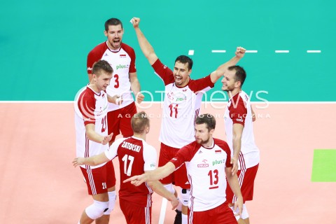  11.08.2017 KRAKOW (TAURON ARENA) <br />XV MEMORIAL HUBERTA JERZEGO WAGNERA <br />MECZ POLSKA - FRANCJA ( MATCH POLAND - FRANCE ) <br />N/Z DAWID KONARSKI FABIAN DRZYZGA BARTOSZ KUREK MATEUSZ BIENIEK MICHAL KUBIAK RADOSC EMOCJE <br /> 