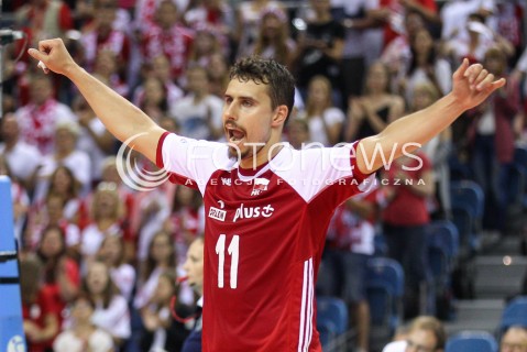  12.08.2017 KRAKOW (TAURON ARENA) <br />XV MEMORIAL HUBERTA JERZEGO WAGNERA <br />MECZ POLSKA - KANADA ( MATCH POLAND - CANADA ) <br />N/Z FABIAN DRZYZGA RADOSC EMOCJE SYLWETKA <br /> 