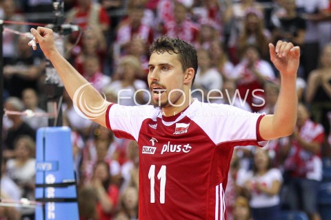  12.08.2017 KRAKOW (TAURON ARENA) <br />XV MEMORIAL HUBERTA JERZEGO WAGNERA <br />MECZ POLSKA - KANADA ( MATCH POLAND - CANADA ) <br />N/Z FABIAN DRZYZGA RADOSC EMOCJE SYLWETKA <br /> 