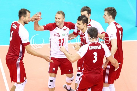  12.08.2017 KRAKOW (TAURON ARENA) <br />XV MEMORIAL HUBERTA JERZEGO WAGNERA <br />MECZ POLSKA - KANADA ( MATCH POLAND - CANADA ) <br />N/Z PAWEL ZATORSKI BARTOSZ KUREK FABIAN DRZYZGA BARTLOMIEJ LEMANSKI RADOSC EMOCJE <br /> 