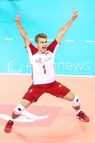  12.08.2017 KRAKOW (TAURON ARENA) <br />XV MEMORIAL HUBERTA JERZEGO WAGNERA <br />MECZ POLSKA - KANADA ( MATCH POLAND - CANADA ) <br />N/Z JAKUB POPIWCZAK RADOSC EMOCJE SYLWETKA <br /> 