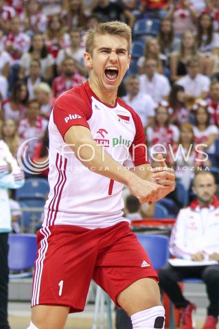  12.08.2017 KRAKOW (TAURON ARENA) <br />XV MEMORIAL HUBERTA JERZEGO WAGNERA <br />MECZ POLSKA - KANADA ( MATCH POLAND - CANADA ) <br />N/Z JAKUB POPIWCZAK RADOSC EMOCJE SYLWETKA <br /> 
