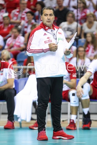  12.08.2017 KRAKOW (TAURON ARENA) <br />XV MEMORIAL HUBERTA JERZEGO WAGNERA <br />MECZ POLSKA - KANADA ( MATCH POLAND - CANADA ) <br />N/Z FERDINANDO DE GIORGI - I TRENER ( HEAD COACH ) SYLWETKA <br /> 