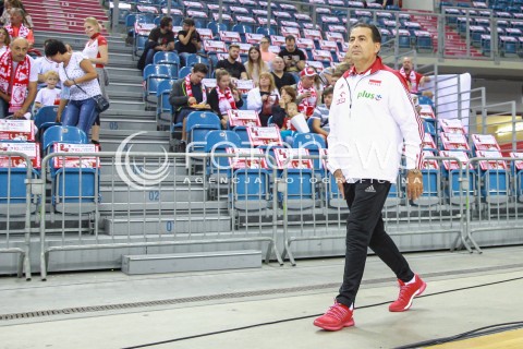  12.08.2017 KRAKOW (TAURON ARENA) <br />XV MEMORIAL HUBERTA JERZEGO WAGNERA <br />MECZ POLSKA - KANADA ( MATCH POLAND - CANADA ) <br />N/Z FERDINANDO DE GIORGI - I TRENER ( HEAD COACH ) SYLWETKA <br /> 