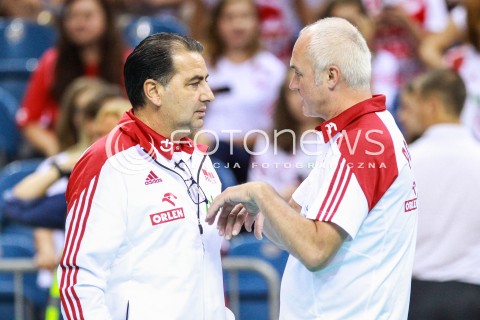  12.08.2017 KRAKOW (TAURON ARENA) <br />XV MEMORIAL HUBERTA JERZEGO WAGNERA <br />MECZ POLSKA - KANADA ( MATCH POLAND - CANADA ) <br />N/Z FERDINANDO DE GIORGI - I TRENER ( HEAD COACH ) DOKTOR LEKARZ JAN SOKAL<br /> 