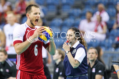  12.08.2017 KRAKOW (TAURON ARENA) <br />XV MEMORIAL HUBERTA JERZEGO WAGNERA <br />MECZ POLSKA - KANADA ( MATCH POLAND - CANADA ) <br />N/Z BARTOSZ KUREK ZLOSC EMOCJE SYLWETKA <br /> 