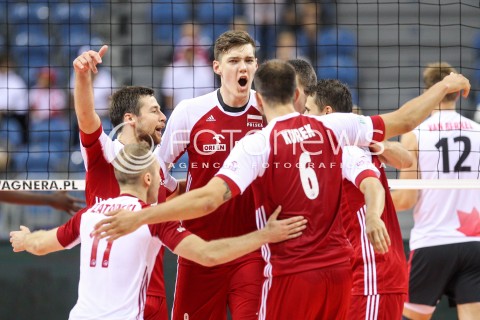  12.08.2017 KRAKOW (TAURON ARENA) <br />XV MEMORIAL HUBERTA JERZEGO WAGNERA <br />MECZ POLSKA - KANADA ( MATCH POLAND - CANADA ) <br />N/Z MICHAL KUBIAK BARTLOMIEJ LEMANSKI RADOSC EMOCJE <br /> 