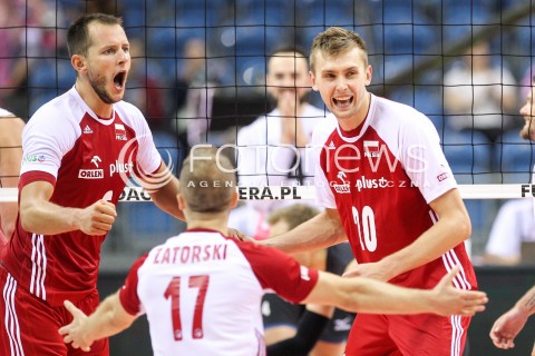 12.08.2017 KRAKOW (TAURON ARENA) <br />XV MEMORIAL HUBERTA JERZEGO WAGNERA <br />MECZ POLSKA - KANADA ( MATCH POLAND - CANADA ) <br />N/Z BARTOSZ KUREK MATEUSZ BIENIEK PAWEL ZATORSKI RADOSC EMOCJE <br /> 