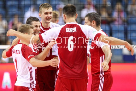  12.08.2017 KRAKOW (TAURON ARENA) <br />XV MEMORIAL HUBERTA JERZEGO WAGNERA <br />MECZ POLSKA - KANADA ( MATCH POLAND - CANADA ) <br />N/Z JAKUB POPIWCZAK MICHAL KUBIAK MATEUSZ BIENIEK BARTOSZ KUREK DAWID KONARSKI RADOSC EMOCJE <br /> 