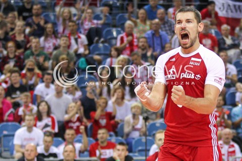  12.08.2017 KRAKOW (TAURON ARENA) <br />XV MEMORIAL HUBERTA JERZEGO WAGNERA <br />MECZ POLSKA - KANADA ( MATCH POLAND - CANADA ) <br />N/Z DAWID KONARSKI RADOSC EMOCJE SYLWETKA <br /> 