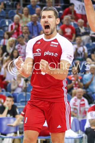  12.08.2017 KRAKOW (TAURON ARENA) <br />XV MEMORIAL HUBERTA JERZEGO WAGNERA <br />MECZ POLSKA - KANADA ( MATCH POLAND - CANADA ) <br />N/Z DAWID KONARSKI RADOSC EMOCJE SYLWETKA <br /> 