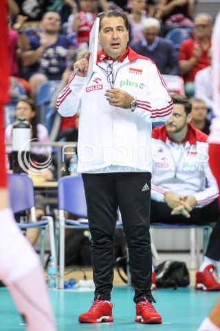  12.08.2017 KRAKOW (TAURON ARENA) <br />XV MEMORIAL HUBERTA JERZEGO WAGNERA <br />MECZ POLSKA - KANADA ( MATCH POLAND - CANADA ) <br />N/Z FERDINANDO DE GIORGI - I TRENER ( HEAD COACH ) SYLWETKA <br /> 