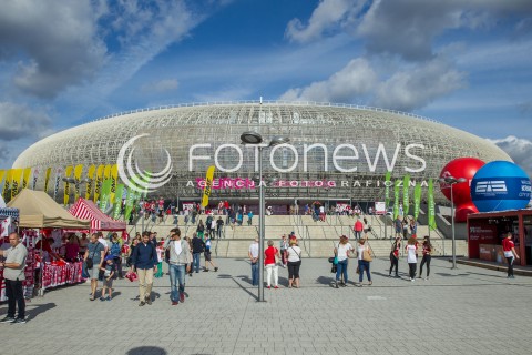  13.08.2017 KRAKOW (TAURON ARENA) <br />XV MEMORIAL HUBERTA JERZEGO WAGNERA <br />MECZ POLSKA - ROSJA ( MATCH POLAND - RUSSIA ) <br />N/Z HALA TAURON ARENA ZEWNATRZ WIDOK VIEW BUDYNEK HALL KIBICE <br /> 