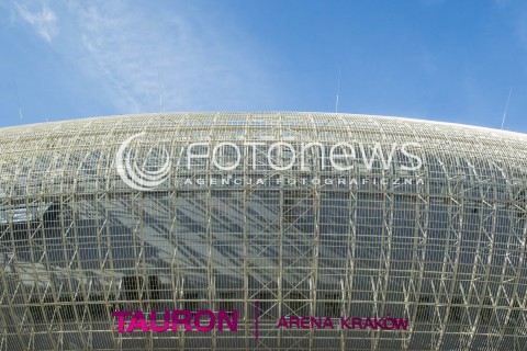  13.08.2017 KRAKOW (TAURON ARENA) <br />XV MEMORIAL HUBERTA JERZEGO WAGNERA <br />MECZ POLSKA - ROSJA ( MATCH POLAND - RUSSIA ) <br />N/Z HALA TAURON ARENA ZEWNATRZ WIDOK VIEW BUDYNEK HALL LOGO<br /> 
