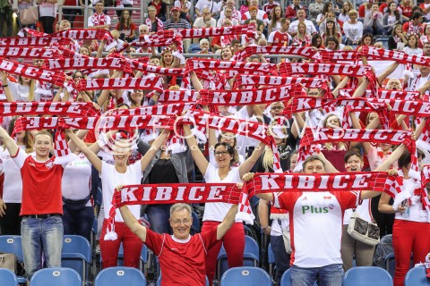  13.08.2017 KRAKOW (TAURON ARENA) <br />XV MEMORIAL HUBERTA JERZEGO WAGNERA <br />MECZ POLSKA - ROSJA ( MATCH POLAND - RUSSIA ) <br />N/Z KIBICE DOPING OPRAWA TRYBUNY EMOCJE BIALO CZERWONE SZALIKI BARWY<br /> 