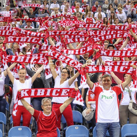  13.08.2017 KRAKOW (TAURON ARENA) <br />XV MEMORIAL HUBERTA JERZEGO WAGNERA <br />MECZ POLSKA - ROSJA ( MATCH POLAND - RUSSIA ) <br />N/Z KIBICE DOPING OPRAWA TRYBUNY EMOCJE BIALO CZERWONE SZALIKI BARWY<br /> 