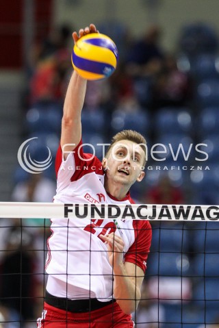  13.08.2017 KRAKOW (TAURON ARENA) <br />XV MEMORIAL HUBERTA JERZEGO WAGNERA <br />MECZ POLSKA - ROSJA ( MATCH POLAND - RUSSIA ) <br />N/Z MATEUSZ BIENIEK SYLWETKA ATAK <br /> 