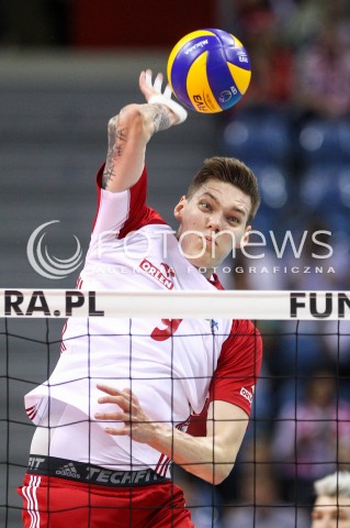  13.08.2017 KRAKOW (TAURON ARENA) <br />XV MEMORIAL HUBERTA JERZEGO WAGNERA <br />MECZ POLSKA - ROSJA ( MATCH POLAND - RUSSIA ) <br />N/Z BARTLOMIEJ LEMANSKI SYLWETKA ATAK <br /> 