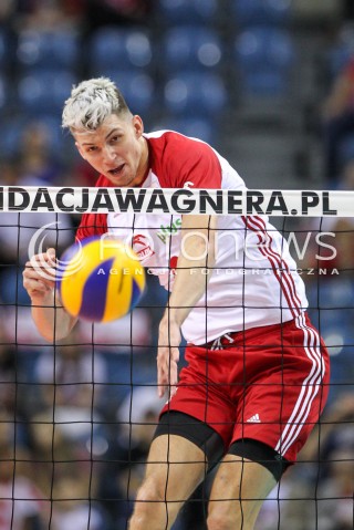  13.08.2017 KRAKOW (TAURON ARENA) <br />XV MEMORIAL HUBERTA JERZEGO WAGNERA <br />MECZ POLSKA - ROSJA ( MATCH POLAND - RUSSIA ) <br />N/Z MACIEJ MUZAJ SYLWETKA ATAK <br /> 