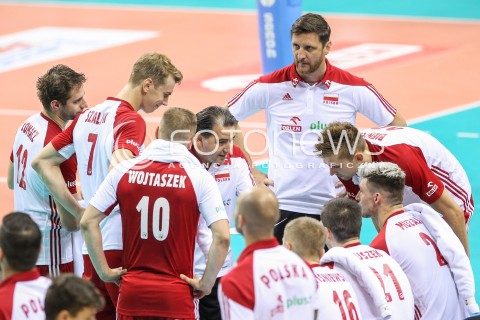  13.08.2017 KRAKOW (TAURON ARENA) <br />XV MEMORIAL HUBERTA JERZEGO WAGNERA <br />MECZ POLSKA - ROSJA ( MATCH POLAND - RUSSIA ) <br />N/Z FERDINANDO DE GIORGI - I TRENER ( HEAD COACH ) PIOTR GRUSZKA - II TRENER ( ASSISTANT COACH ) ARTUR SZALPUK MACIEJ MUZAJ MATEUSZ BIENIEK <br /> 