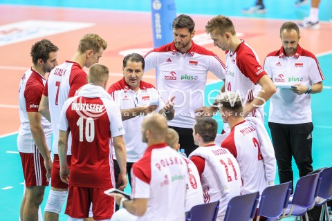  13.08.2017 KRAKOW (TAURON ARENA) <br />XV MEMORIAL HUBERTA JERZEGO WAGNERA <br />MECZ POLSKA - ROSJA ( MATCH POLAND - RUSSIA ) <br />N/Z FERDINANDO DE GIORGI - I TRENER ( HEAD COACH ) PIOTR GRUSZKA - II TRENER ( ASSISTANT COACH ) ARTUR SZALPUK MATEUSZ BIENIEK <br /> 