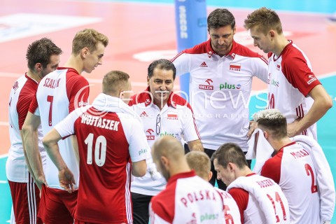  13.08.2017 KRAKOW (TAURON ARENA) <br />XV MEMORIAL HUBERTA JERZEGO WAGNERA <br />MECZ POLSKA - ROSJA ( MATCH POLAND - RUSSIA ) <br />N/Z FERDINANDO DE GIORGI - I TRENER ( HEAD COACH ) PIOTR GRUSZKA - II TRENER ( ASSISTANT COACH ) BARTLOMIEJ LEMANSKI <br /> 