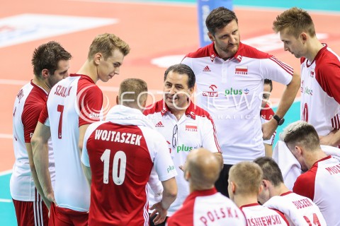  13.08.2017 KRAKOW (TAURON ARENA) <br />XV MEMORIAL HUBERTA JERZEGO WAGNERA <br />MECZ POLSKA - ROSJA ( MATCH POLAND - RUSSIA ) <br />N/Z FERDINANDO DE GIORGI - I TRENER ( HEAD COACH ) ARTUR SZALPUK DAMIAN WOJTASZEK <br /> 