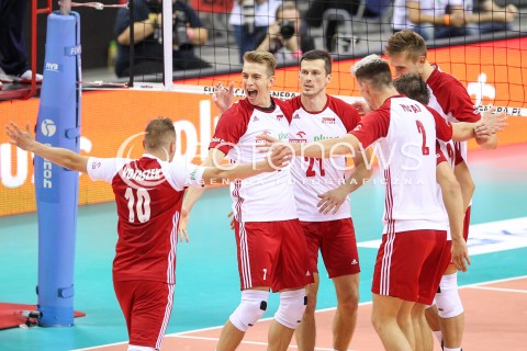  13.08.2017 KRAKOW (TAURON ARENA) <br />XV MEMORIAL HUBERTA JERZEGO WAGNERA <br />MECZ POLSKA - ROSJA ( MATCH POLAND - RUSSIA ) <br />N/Z ARTUR SZALPUK DAMIAN WOJTASZEK RAFAL BUSZEK rr <br /> 