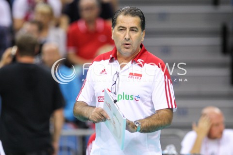  13.08.2017 KRAKOW (TAURON ARENA) <br />XV MEMORIAL HUBERTA JERZEGO WAGNERA <br />MECZ POLSKA - ROSJA ( MATCH POLAND - RUSSIA ) <br />N/Z FERDINANDO DE GIORGI - I TRENER ( HEAD COACH ) SYLWETKA <br /> 