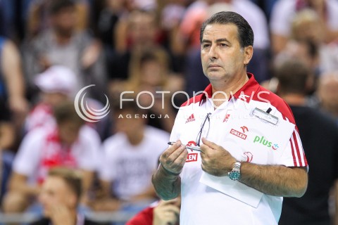 13.08.2017 KRAKOW (TAURON ARENA) <br />XV MEMORIAL HUBERTA JERZEGO WAGNERA <br />MECZ POLSKA - ROSJA ( MATCH POLAND - RUSSIA ) <br />N/Z FERDINANDO DE GIORGI - I TRENER ( HEAD COACH ) SYLWETKA <br /> 