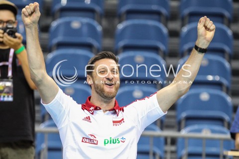  13.08.2017 KRAKOW (TAURON ARENA) <br />XV MEMORIAL HUBERTA JERZEGO WAGNERA <br />MECZ POLSKA - ROSJA ( MATCH POLAND - RUSSIA ) <br />N/Z PIOTR GRUSZKA - II TRENER ( ASSISTANT COACH ) RADOSC EMOCJE SYLWETKA <br /> 