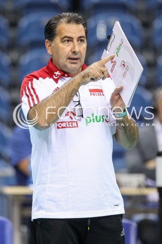  13.08.2017 KRAKOW (TAURON ARENA) <br />XV MEMORIAL HUBERTA JERZEGO WAGNERA <br />MECZ POLSKA - ROSJA ( MATCH POLAND - RUSSIA ) <br />N/Z FERDINANDO DE GIORGI - I TRENER ( HEAD COACH ) SYLWETKA <br /> 