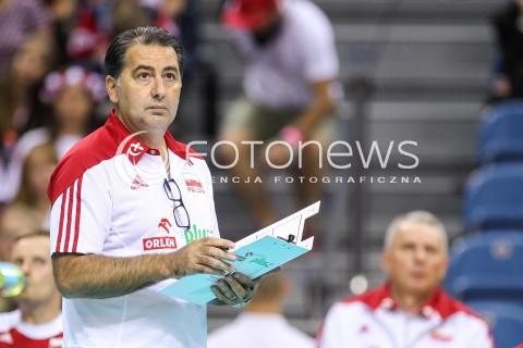  13.08.2017 KRAKOW (TAURON ARENA) <br />XV MEMORIAL HUBERTA JERZEGO WAGNERA <br />MECZ POLSKA - ROSJA ( MATCH POLAND - RUSSIA ) <br />N/Z FERDINANDO DE GIORGI - I TRENER ( HEAD COACH ) SYLWETKA <br /> 