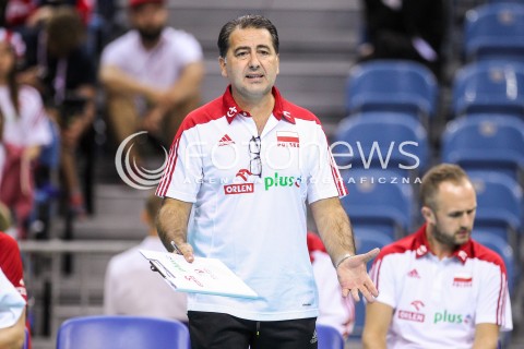  13.08.2017 KRAKOW (TAURON ARENA) <br />XV MEMORIAL HUBERTA JERZEGO WAGNERA <br />MECZ POLSKA - ROSJA ( MATCH POLAND - RUSSIA ) <br />N/Z FERDINANDO DE GIORGI - I TRENER ( HEAD COACH ) SYLWETKA ZLOSC EMOCJE <br /> 
